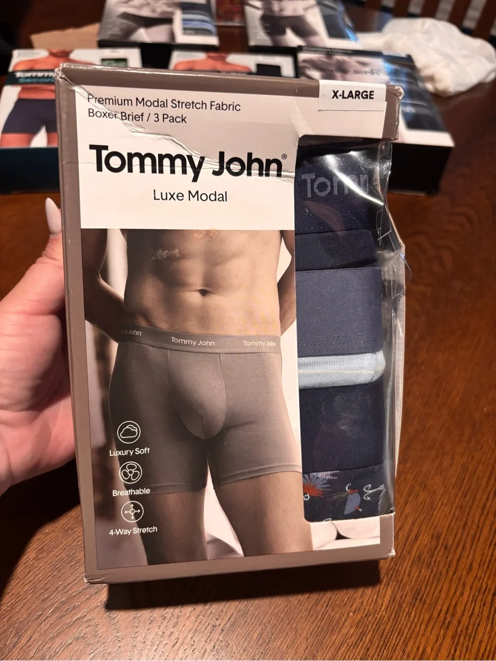 Tommy John Luxe Modal Boxer Brief 3-Pack - Navy, Light Blue, Charcoal XL